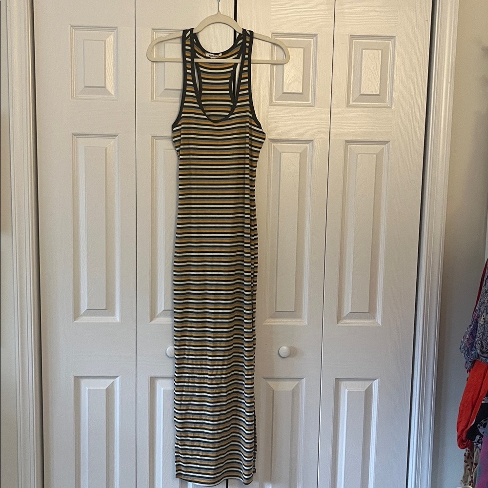Rolla Coster Black and Tan Striped Maxi Dress